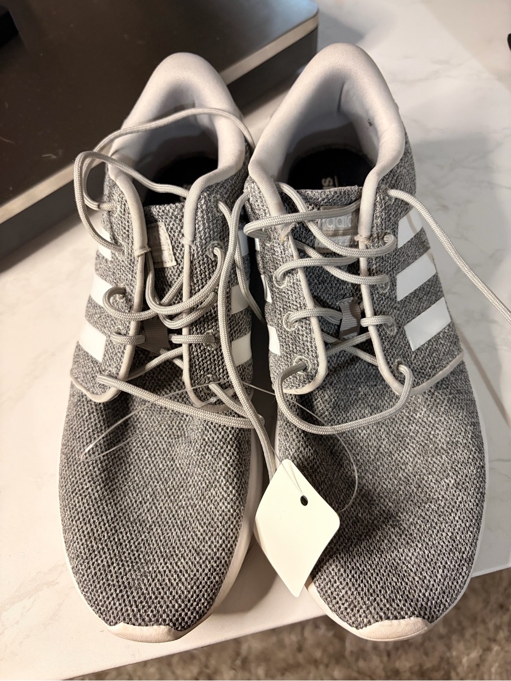 adidas Men’s Gray Knit Casual Lace-Up Sneakers